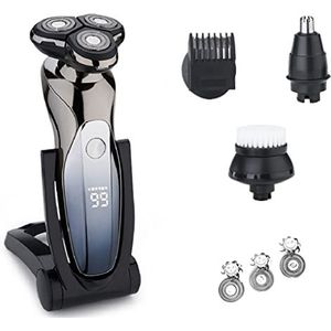 Elektrische Scheermes Voor Mannen, Elektrische Scheerapparaat Voor Mannen Trimmer Voor Mannen Elektrische Scheermes Machine Voor Scheren Body Wash 4D Drijvende Hoofd Baard Trimmer
