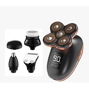 Elektrische Scheermes Voor Mannen, Kaal Hoofd Elektrische Scheerapparaat Voor Mannen Oplaadbare Met LCD Digitale Baard Neus Oor Haar Trimmer Scheermes Clipper Gezichtsborstel