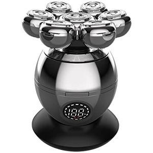 Elektrische Scheermes voor Mannen, 5 in 1 Mannen Oplaadbare Kaal Hoofd Elektrische Scheerapparaat 7D Lcd Display Baard Neus Oor Haar Trimmer Mannen Gezichtsreinigingsborstel