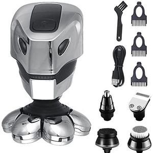 Elektrische Scheermes Voor Mannen, 7D Oplaadbare Kale Hoofd Elektrische Scheerapparaat Mannen Haar Neus Oor Baard Trimmer Elektrische Scheermes Clipper Mannen Gezicht Scheren Machine
