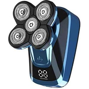 Elektrisch scheermes voor mannen, 5 in 1 elektrisch scheerapparaat USB oplaadbare IPX5 multifunctionele verzorgingsset voor mannen vrouwen kaal hoofd polish tondeuse trimmer (kleur: blauw)