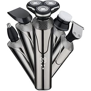 Elektrisch Scheermes voor Mannen, Elektrisch Scheerapparaat voor Mannen Smart High-Power Scheerapparaat USB Opladen Droog en Nat Dubbele Scheren Hele Waterdichte Multifunctionele Kit