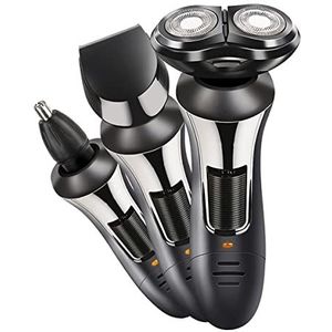 Elektrische Scheermes voor Mannen, 3 in 1 Mannen Elektrische Scheerapparaten Triple Scheermes Multifunctionele Waterdichte Neus Haar Trimmer Geschoren Haar Hoofd USB Oplaadbare