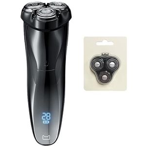 Elektrisch scheermes voor mannen, 3D elektrisch scheerapparaat voor mannen IPX7 waterdicht nat droog dubbel gebruik LCD-scherm gezicht baard scheerscheermes (kleur: voeg 1 scheermes toe)