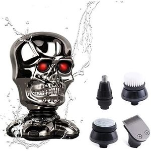 Elektrisch Scheermes voor Mannen, 5 in 1 Elektrisch Scheerapparaat voor Mannen USB Oplaadbaar IPX5 Ergonomisch Ontwerp voor Mannen Kale Hoofd Polish Tondeuse Trimmer