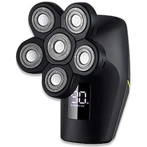 Elektrisch scheermes voor mannen, 6D Oplaadbaar Kaal Hoofd Elektrisch Scheerapparaat 6 Drijvende Hoofden Baard Neus Oor Haar Trimmer Scheermes Clipper Gezichtsborstel