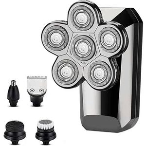 Elektrisch Scheermes voor Mannen, 8in1 Oplaadbare Elektrische Scheerapparaat Vijf Drijvende Hoofden Scheermesjes Haar Clipper Neus Oor Haar Trimmer Mannen Gezichtsreinigingsborstel