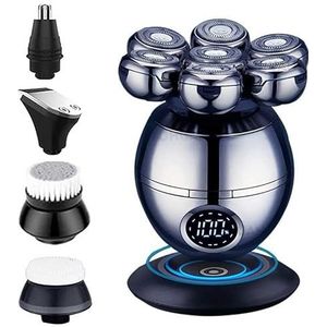 Elektrische Scheermes voor Mannen, 7D Drijvende Cutter Hoofd Base Opladen Draagbare Elektrische Scheerapparaat Voor Mannen Gezicht Baard Trimmer Clipper Man Waterdichte Scheren Machine