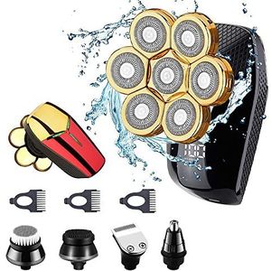 Elektrische Scheermes Voor Mannen, Scheerapparaat Voor Mannen 7D Onafhankelijk 7 Cutter Drijvende Hoofd Waterdichte Elektrische Scheermes Multifunctionele Trimmer Machine