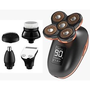 Elektrische Scheermes Voor Mannen, Kaal Hoofd Elektrische Scheerapparaat Voor Mannen Oplaadbare Met LCD Digitale Baard Neus Oor Haar Trimmer Scheermes Clipper Gezichtsborstel