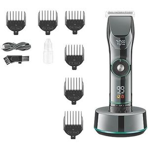 Tondeuse voor mannen, tondeuse verstelbare haarsnijmachine draadloze tondeuse elektrische kapper digitale display trimmer voor mannen