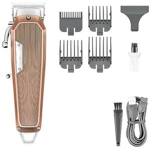Tondeuse voor mannen, tondeuse verstelbare tondeuse professionele haarsnijmachine oplaadbare kapper high power tondeuse voor mannen (kleur: rood met doos)