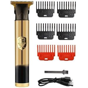 Tondeuse voor mannen, professionele elektrische tondeuse USB oplaadbare tondeuse heren elektrisch scheerapparaat olie hoofd gradiënt haarsnijmachine (kleur: goud)
