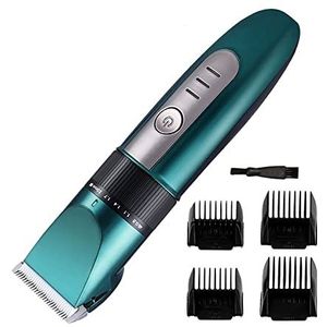 Tondeuse voor mannen, professionele tondeuse heren kapper baard trimmer oplaadbare keramische mes haarsnijmachine geluidsarm volwassen kind kapsel (kleur: groen)