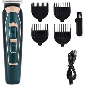 Tondeuse voor mannen, opladen tondeuse trimmer geluidsarm sterk haar snijmachine roestvrij staal mes limiet kam volwassen kind kapsel (kleur: groen)