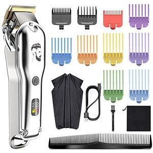 Tondeuse voor mannen, professionele tondeuse draadloze kapper haar knippen Grooming Kit met kappers mantel tondeuse waterdicht