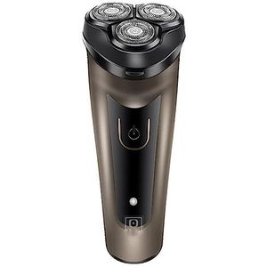 Elektrisch scheermes voor mannen, elektrisch scheerapparaat voor mannen scheermes baardtrimmer epilator tondeuse trimmer scheermachine veiligheid verwijderen baardscheerapparaat (kleur: luxe bruin)