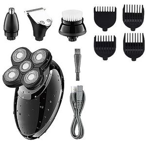 Elektrische Scheermes voor Mannen, 4 in 1 Elektrische Scheerapparaat Baard Trimmer Scheermes Neus Trimmer Grooming Kit Waterdichte Oplaadbare Scheermachine voor Mannen