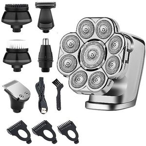 Elektrisch scheermes voor mannen, 9D hoofdscheerapparaten voor kale mannen LED kaal hoofd scheerapparaten voor mannen draadloze oplaadbare heren hoofd scheermessen voor kale Ipx 7 waterdicht