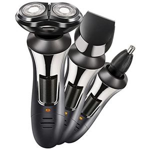 Elektrische Scheermes voor Mannen, 3 in 1 Mannen Elektrische Scheerapparaten Triple Scheermes Multifunctionele Waterdichte Neus Haar Trimmer Geschoren Haar Hoofd USB Oplaadbare