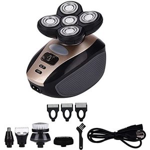 Elektrische Scheermes Voor Mannen, 5in1 Multifunctionele Elektrische Neus Haar Trimmer Clipper Scheren Machine Oplaadbare 4D Drijvende Hoofd Scheermes Scheerapparaat