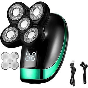 Elektrisch scheermes voor mannen, 5 in 1 oplaadbaar elektrisch scheerapparaat vijf drijvende hoofden scheermessen tondeuse neus oor haartrimmer mannen gezichtsreinigingsborsteldoos (kleur: standaard