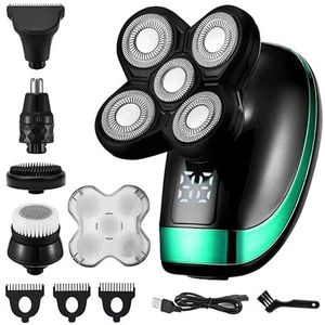 Elektrisch scheermes voor mannen, Multi Grooming Kit Digitaal Display Elektrisch scheerapparaat Haar Trimmer Baard Elektrisch Scheermes Nat Droog Mannen Gezichts- & Lichaam Scheermachine (Kleur:
