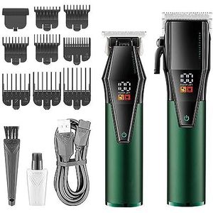 Tondeuse voor mannen, 2 STKS Tondeuse Kapper Draadloze Haar Snijmachine Elektrische Tondeuse Digitale Display Kapsel Clipper voor Mannen Set