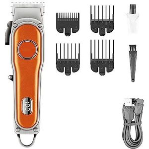 Tondeuse voor mannen, tondeuse professionele tondeuse LED-display haarsnijmachine verstelbare elektrische kapper trimmer voor salon (kleur: oranje)