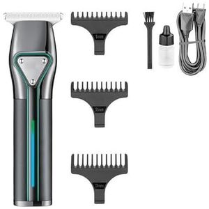 Tondeuse voor mannen, trimmer professionele tondeuse draadloze tondeuse haarsnijmachine 0 mm snijden scheerapparaat baardtrimmer voor mannen (kleur: zwart met doos)