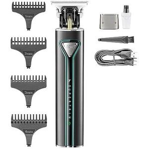 Tondeuse voor mannen, tondeuse T9 tondeuse professionele haarsnijmachine elektrische baardtrimmer metalen draadloze trimmer voor mannen (kleur: groen)