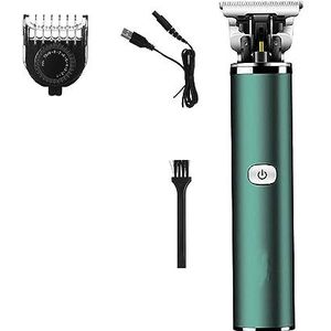 Tondeuse voor mannen, oplaadbare tondeuse voor mannen scheerapparaat baardtrimmer haarsnijmachine baard kapper haarsnijder professionele tondeuse (kleur: groen met doos)
