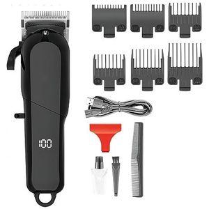 Tondeuse voor mannen, tondeuse draadloze haarsnijmachine verstelbare kapper professionele tondeuse digitale display tondeuse voor mannen