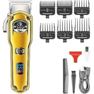 Tondeuse voor mannen, tondeuse waterdichte haarsnijmachine draadloze tondeuse verstelbare kapselmachine metalen tondeuse voor mannen