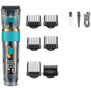 Tondeuse voor mannen, tondeuse professionele tondeuse draadloze tondeuse kapselmachine IPX7 waterdichte trimmer voor mannen oplaadbaar