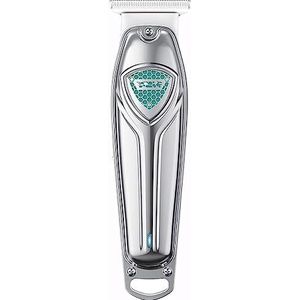 Tondeuse voor mannen, tondeuse professionele tondeuse oplaadbare haarsnijmachine draadloze elektrische afwerking trimmer voor mannen (kleur: zilver met doos)