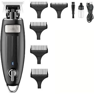 Tondeuse voor mannen, tondeuse voor heren professionele tondeuse oplaadbare baber trimmer draagbare elektrische 0 mm snijmachine voor mannen (kleur: zilver met doos)