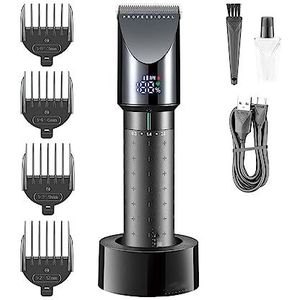 Tondeuse voor mannen, tondeuse elektrische kapselmachine professionele tondeuse draadloze haarsnijmachine draagbare trimmer voor mannen (kleur: groen met doos)