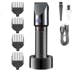 Tondeuse voor mannen, tondeuse elektrisch kapsel machine professionele tondeuse draadloze haarsnijmachine draagbare trimmer voor mannen (kleur: rood met doos)