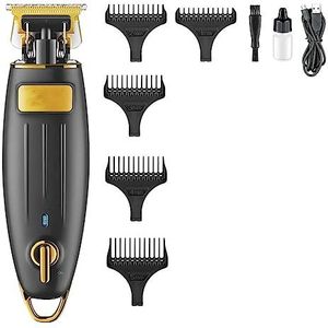 Tondeuse voor mannen, tondeuse professionele trimmer oplaadbare baardtrimmer draadloze elektrische T-Blade Zero snijmachine (kleur: goud met doos)