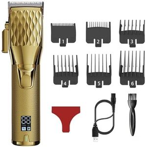 Tondeuse voor mannen, professionele oplaadbare tondeuse kapper aanpassing salon machine tondeuse koord en draadloos elektrisch haar snijgereedschap (kleur: goud)