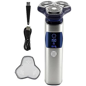 Elektrisch Scheermes voor Mannen, Nat Droog Elektrisch Scheerapparaat voor Mannen Baard Oplaadbare Facial Elektrische Scheermes 3D Drijvende Scheermachine IPX7 Waterdicht