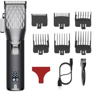 Tondeuse voor mannen, professionele oplaadbare tondeuse kapper aanpassing salon machine tondeuse snoer en draadloos elektrisch haarsnijgereedschap (kleur: zwart)