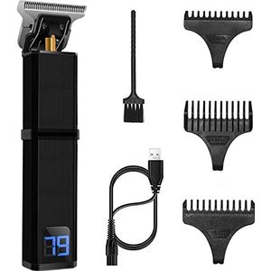 Tondeuse voor mannen, USB elektrische tondeuse LED-scherm oplaadbaar scheerapparaat draadloze baardtrimmer mannen kapper haarsnijmachine voor mannen (kleur: zwart)