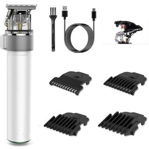 Tondeuse voor mannen, elektrische tondeuse tondeuse voor mannen scheerapparaat baardtrimmer professionele kapper haarsnijmachine (kleur: wit)
