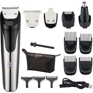 Tondeuse voor mannen, professionele tondeuse voor mannen, 5-in-1 tondeuse USB oplaadbare waterdichte multifunctionele elektrische haarsnijder machines