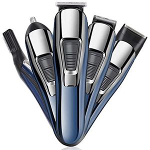 Tondeuse voor mannen, 5-in-1 tondeuse voor mannen, baardtrimmer, kapper, scheerhaartrimmer, wenkbrauwhaarsnijmachine, neustrimmer snel opladen