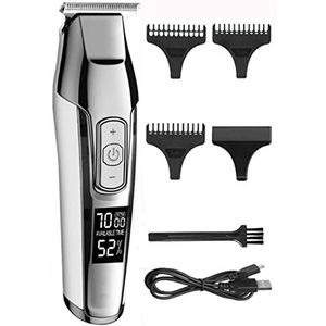 Tondeuse voor mannen, professionele tondeuse baardtrimmer voor mannen, verstelbare snelheid LED digitale snijknipper elektrisch scheermes