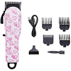 Tondeuse voor mannen, professionele elektrische tondeuse oplaadbare draadloze haarknipset voor mannen elektrische trimmer cutter set (kleur: perzik)