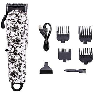 Tondeuse voor mannen, professionele elektrische tondeuse oplaadbare draadloze haarknipset voor mannen elektrische trimmer cutter set (kleur: bloem)